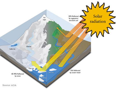 Visualisation de l'impact du manteau neigeux sur le bilan radiatif de la Terre